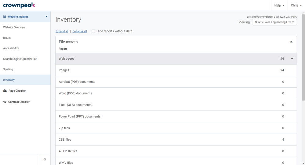 Website Insights _ Inventory 1 _ Crownpeak DQM.png