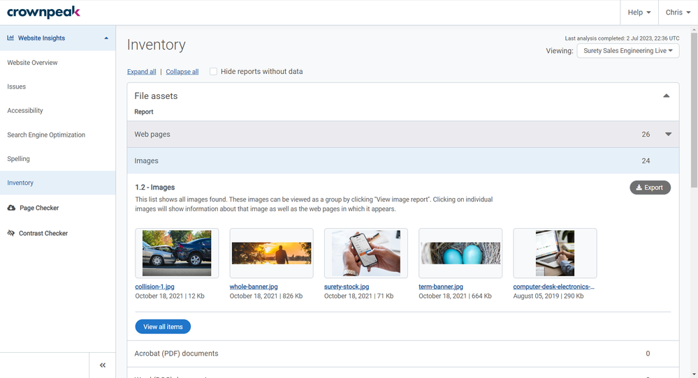 Website Insights _ Inventory 4 _ Crownpeak DQM.png