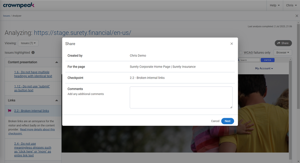 Website Insights _ Issues Analyzer 4 _ Crownpeak DQM.png