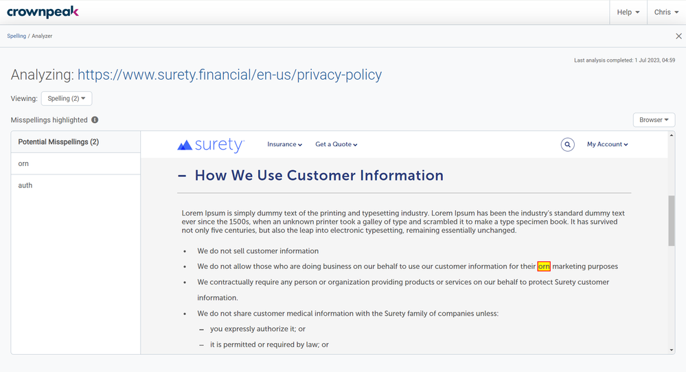 Website Insights _ Issues Analyzer 5 _ Crownpeak DQM.png