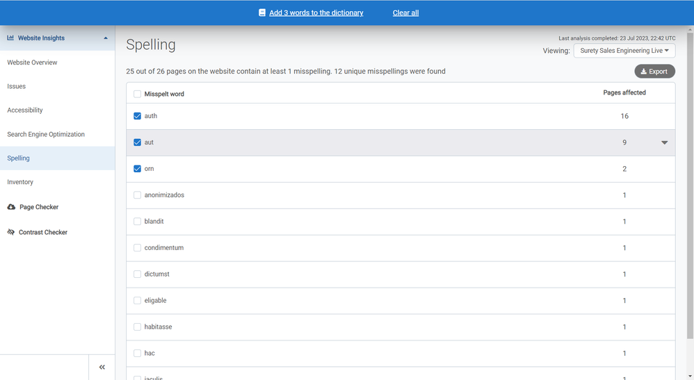 Website Insights _ Spelling 2 _ Crownpeak DQM.png